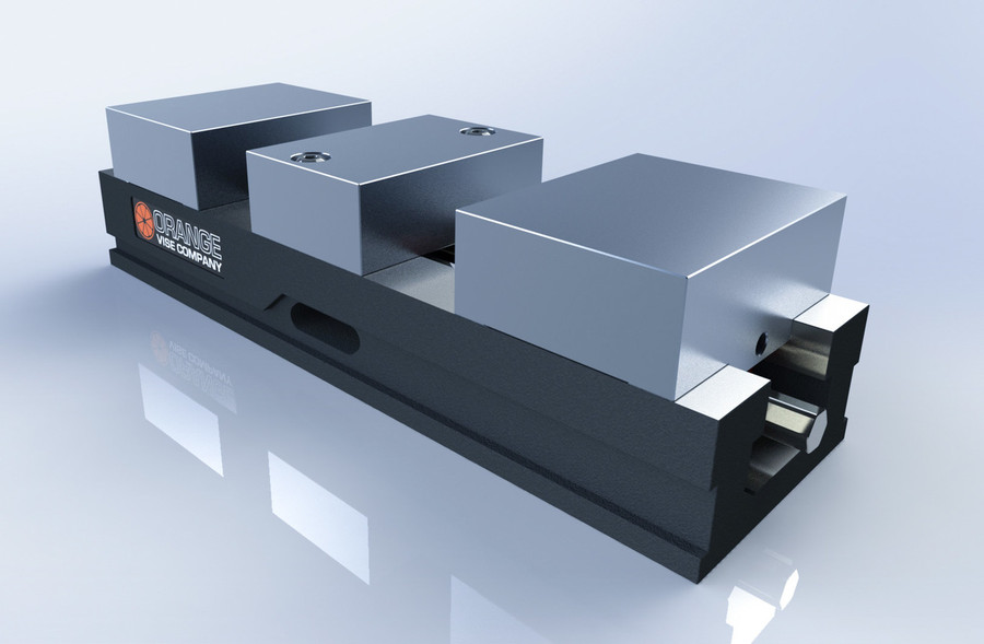 Machinable jaws shown with 3rd generation Orange Vise