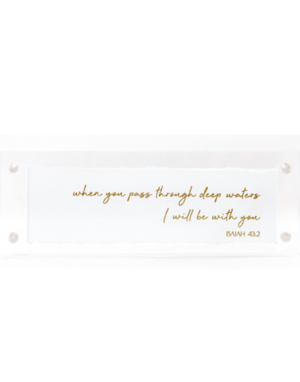 Isaiah 43:2 Gold Leaf Corner in Acrylic Frame