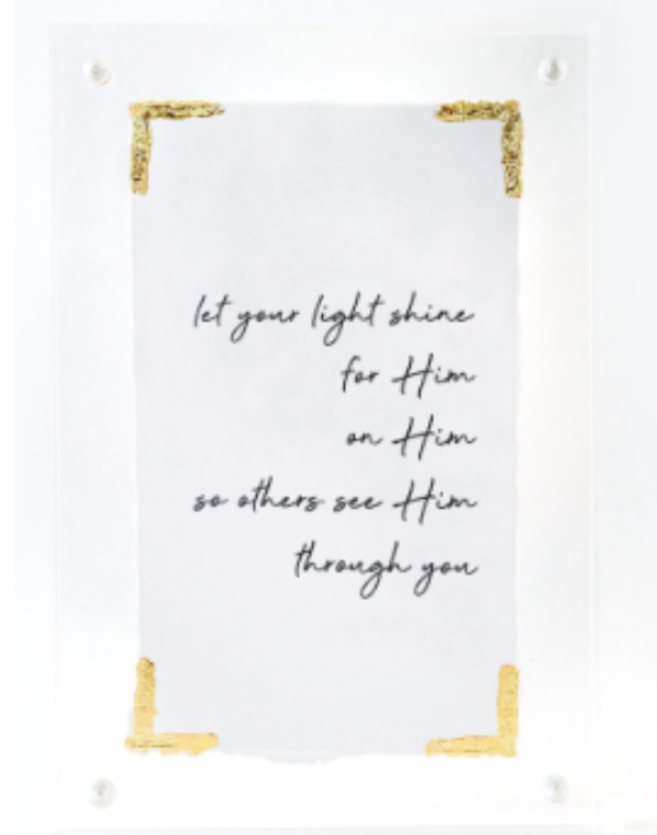 Light Shine 3x5 Gold Leaf Corner in Acrylic Frame