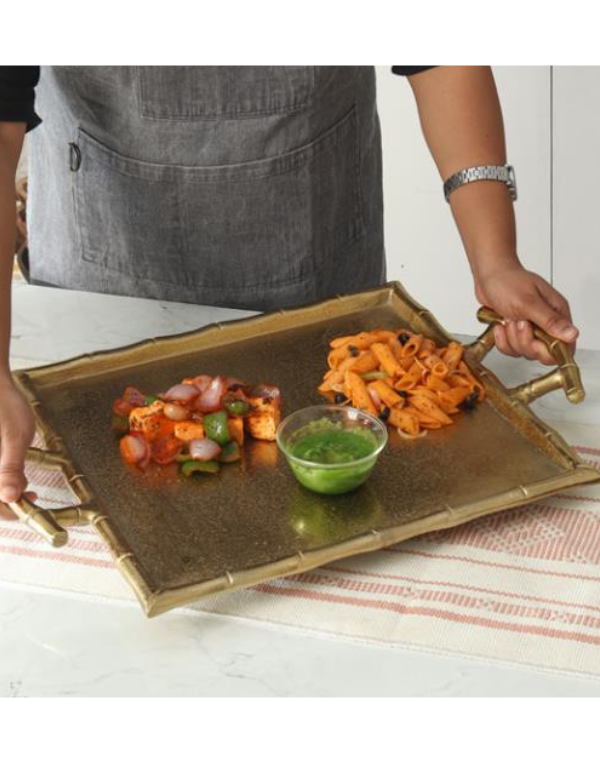 Gold Tray With Handles