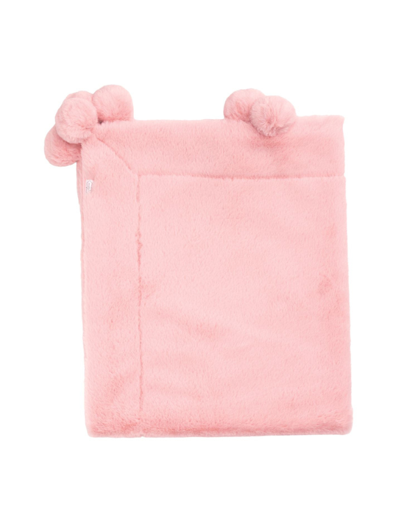 Pink Fur Pom Pom Blanket