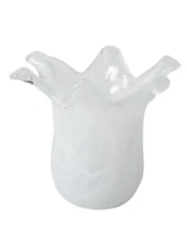 Onda Glass Petite Vase--White