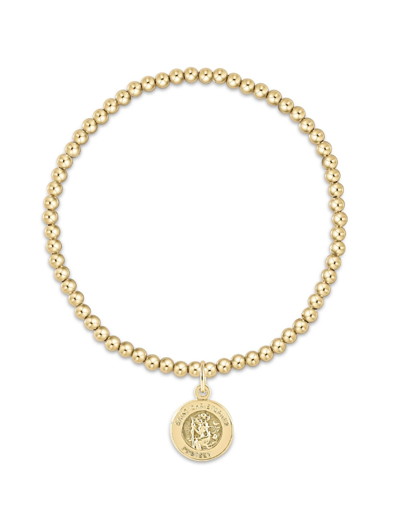eNewton Classic Gold 3mm Bracelet - Protection Gold Disc