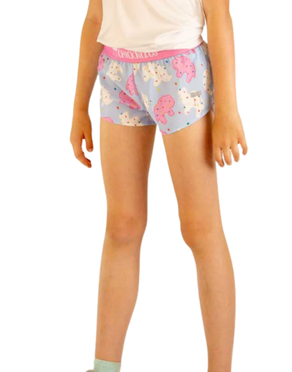Chickn Legs Girl's Running Shorts-Animal Cookies