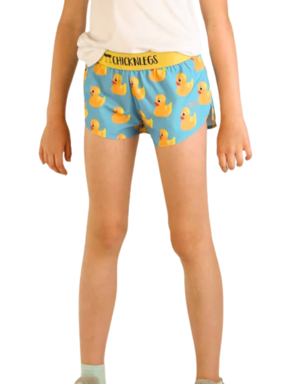 Chickn Legs Girl's Running Shorts-Ducky