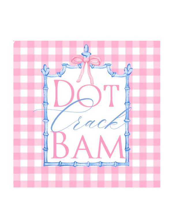 Mahjong Cocktail Napkins- Pink Plaid