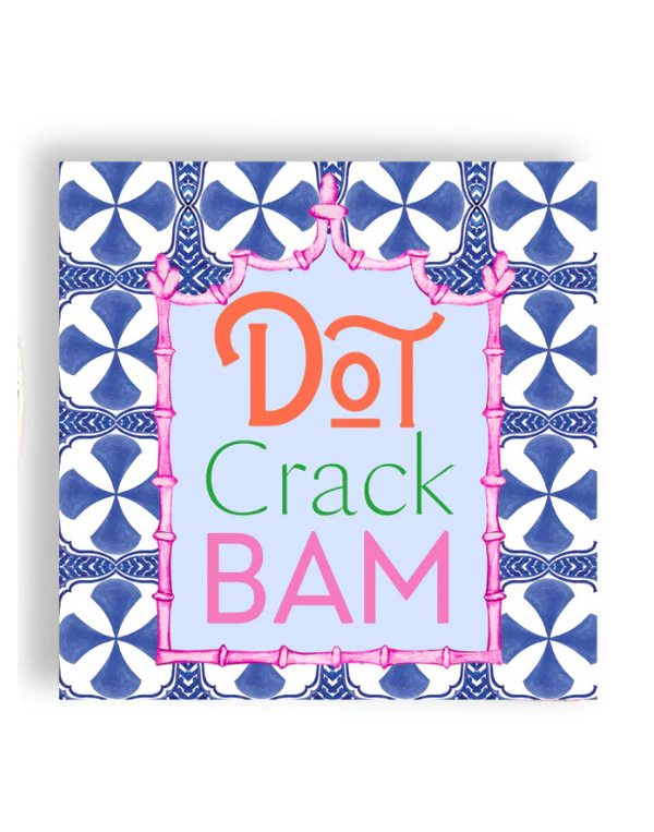 Mahjong Cocktail Napkins- Blue Tiles