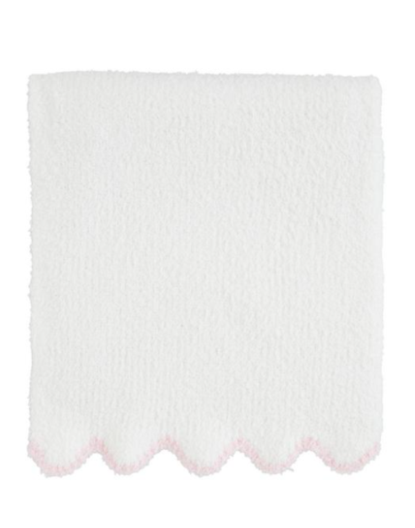 Pink Scallop Chenille Blanket