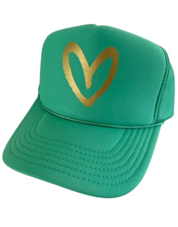 Imperfect Heart Trucker Hat-/Cactus/Gold