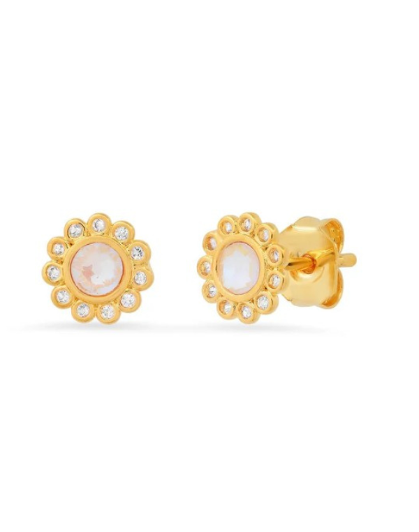 White Small Flower Post Earring