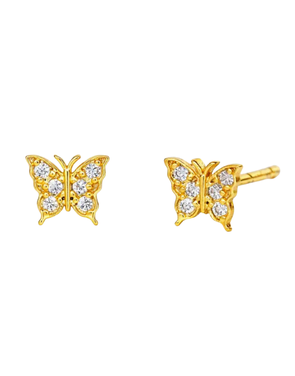 Small Pave Butterfly Studs