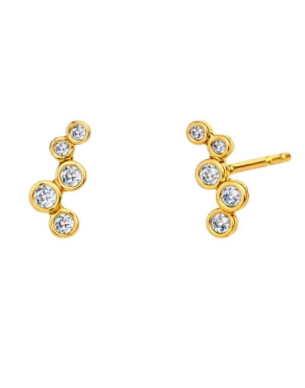 Clear CZ Climber Post Earrings