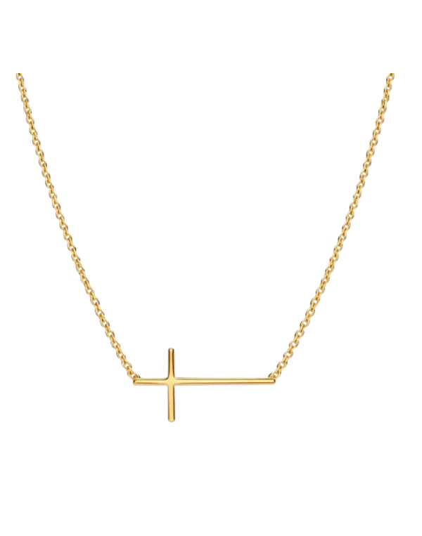 Horizontal Cross Gold Necklace