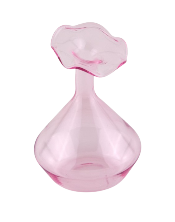 Pink Glass Angled Neck Vase