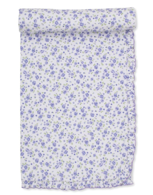 Kissy Kissy Lilac Cottage Roses Blanket
