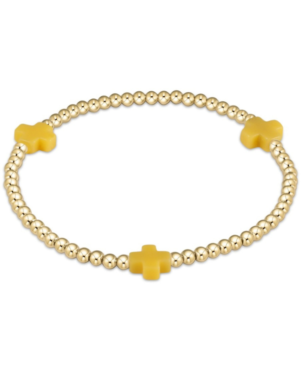 eNewton Signature Cross Pattern Bracelet-Canary