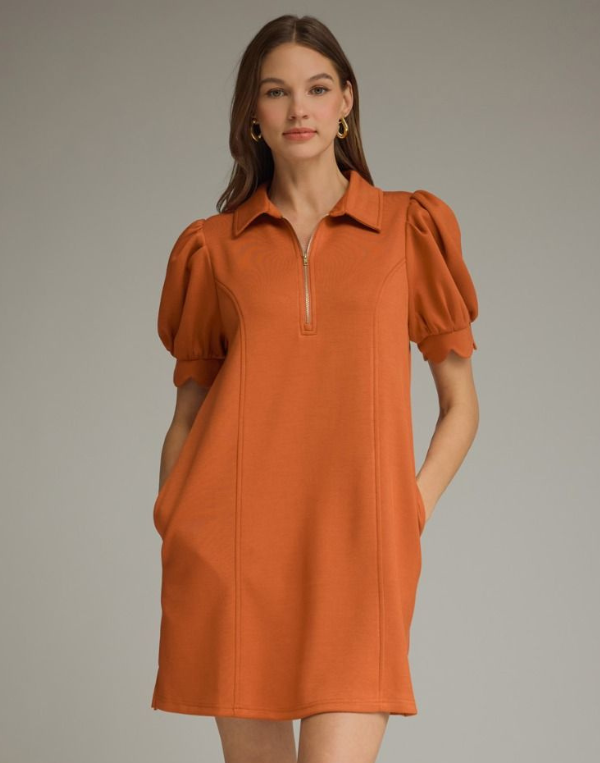 Ria Dress- Rust