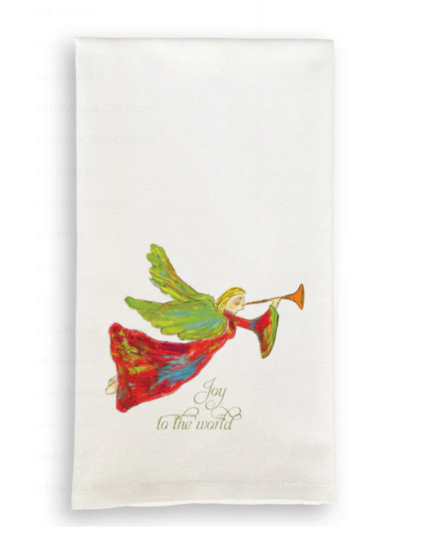 Red Angel Joy to the World Towel