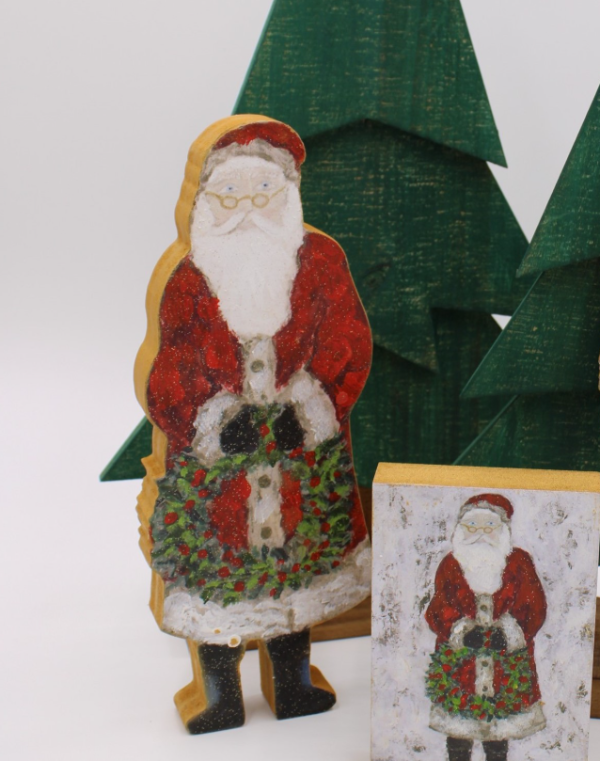 Cutout Glittered Santa Figure