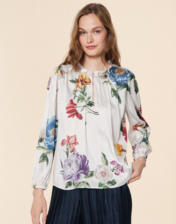 Keyhole Floral Blouse