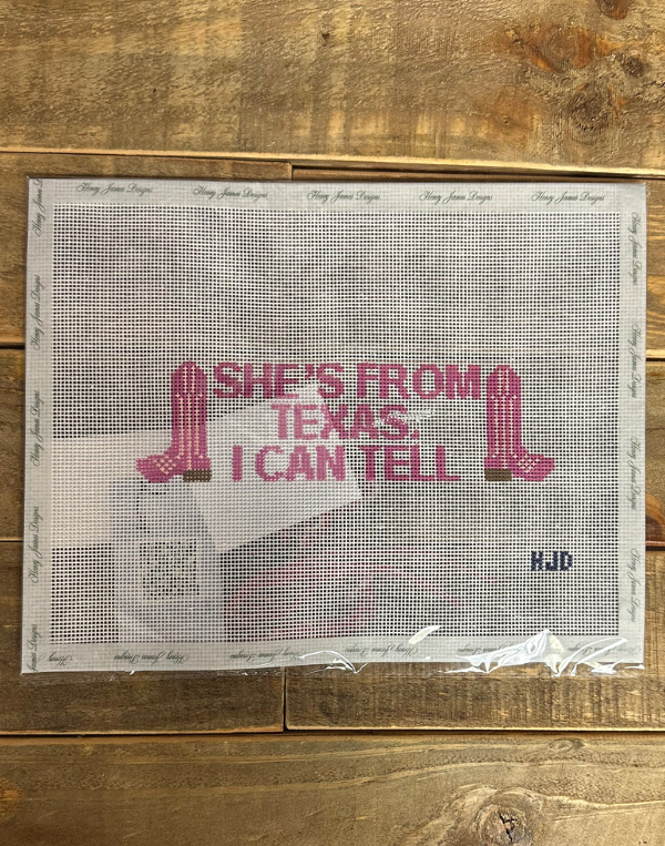 She's From Texas Needlepoint Canvas