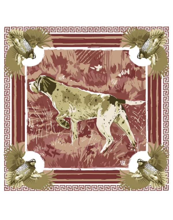Wine Pointing Strong Silk Pocket Square