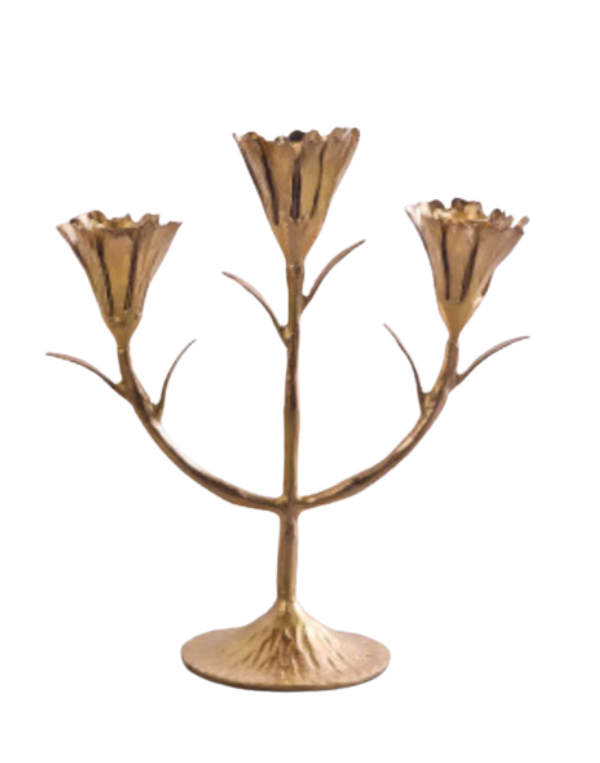 Gold Floral Candleholder