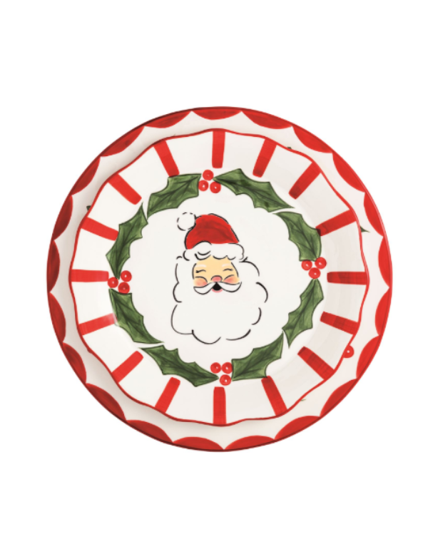 Holly Santa Platter Set