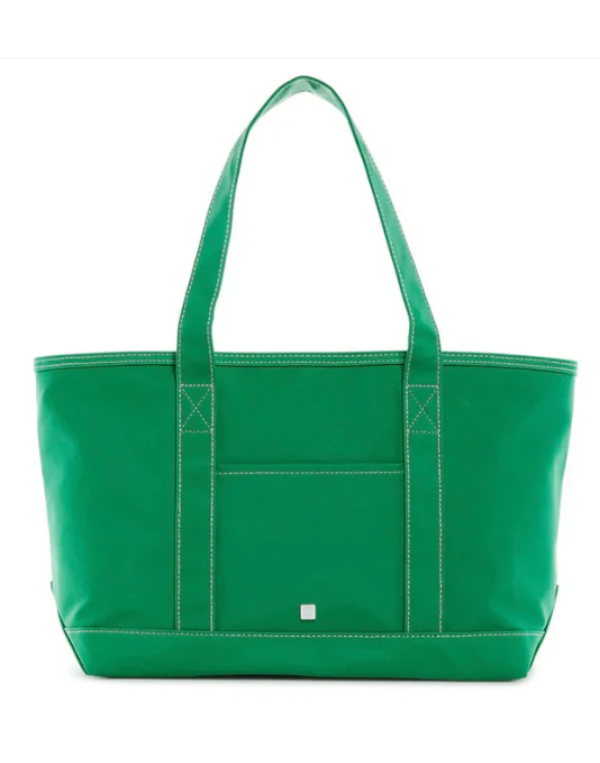 TRVL Medium Tote Coated Canvas-Kelly Green