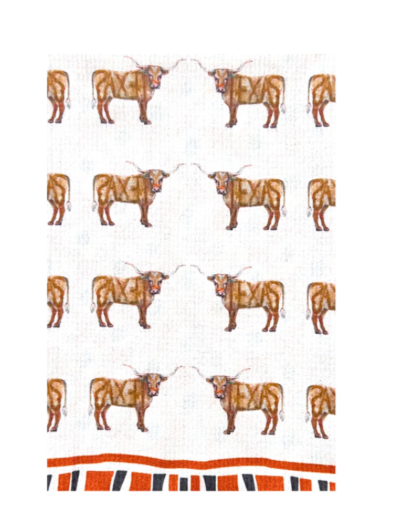 Game Day Longhorn Tea Towel