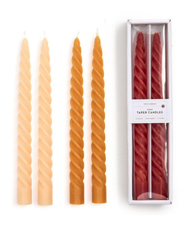 Set of 2 Twist Taper Candles