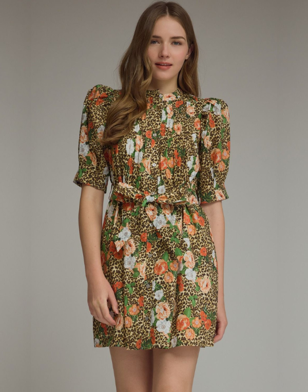 Leopard Flower Dress