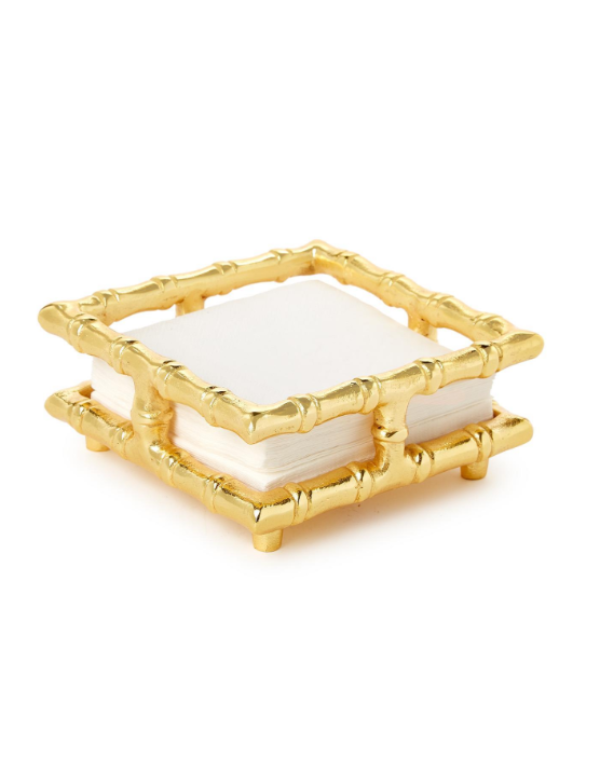 Gold Bamboo Cocktail Napkin Holder