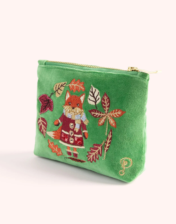 Cozy Fox Velvet Mini Pouch