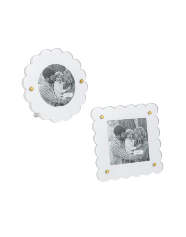 White Acrylic Mini Scallop Frame