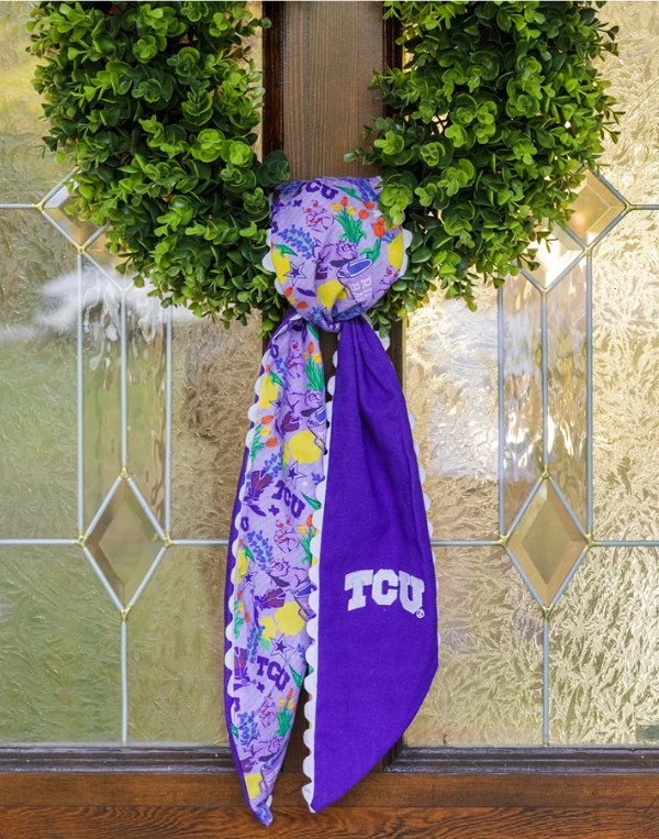 Saturday Silks TCU Horned Frogs Wreath Scarf