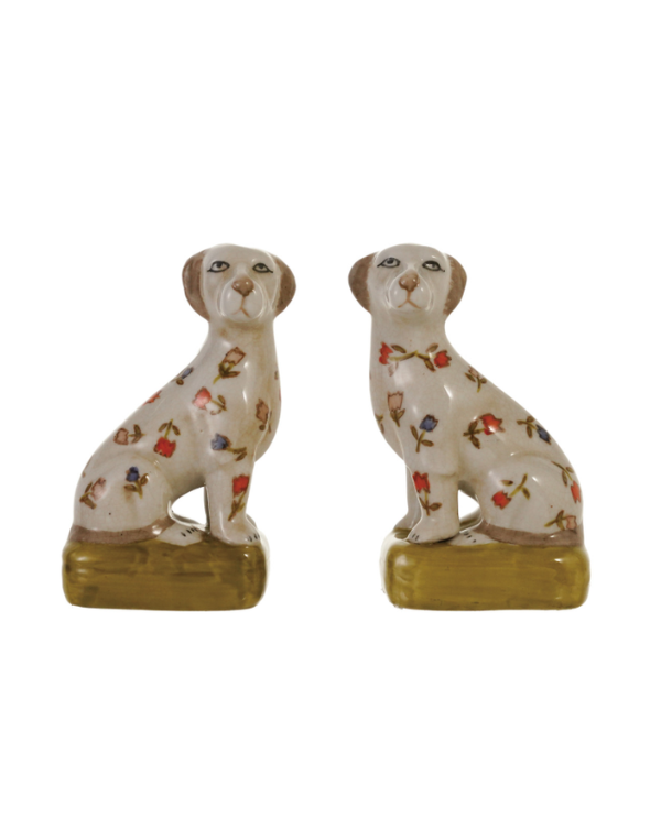 Stoneware Vintage Dog-Floral