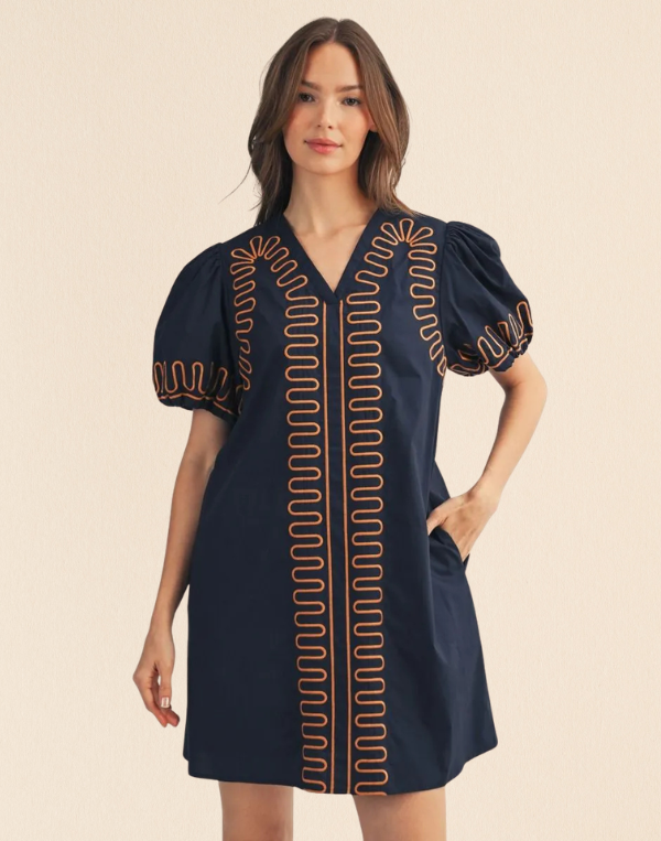 Azteca Trim Shift Dress