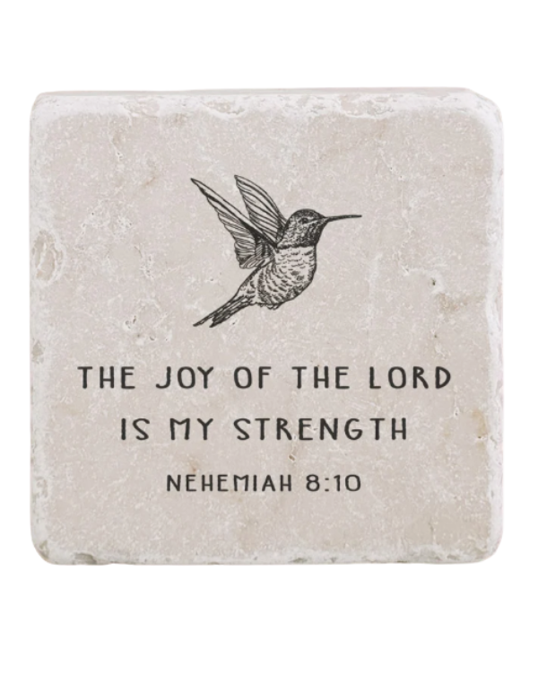 Stone Block-Nehemiah 8:10 Hummingbird