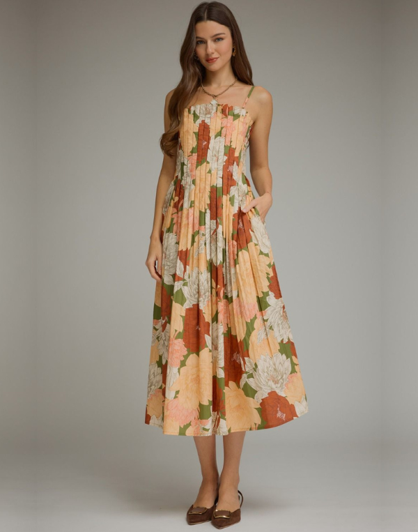 Olive Multiflower Dress