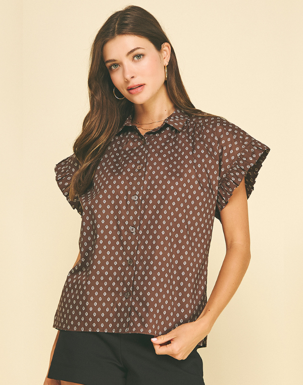 Geometric Diamond Print Shirt