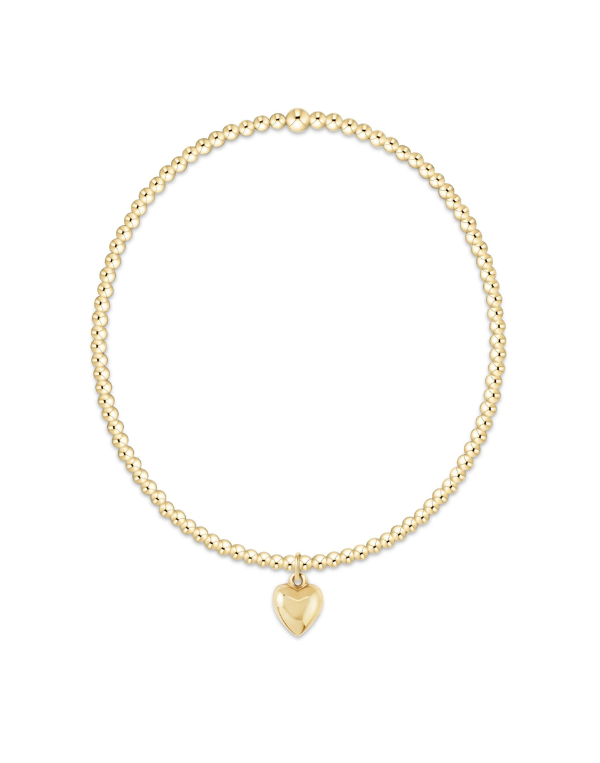 eNewton Egirl Classic Gold 2mm Bracelet- Love Plush Small Charm