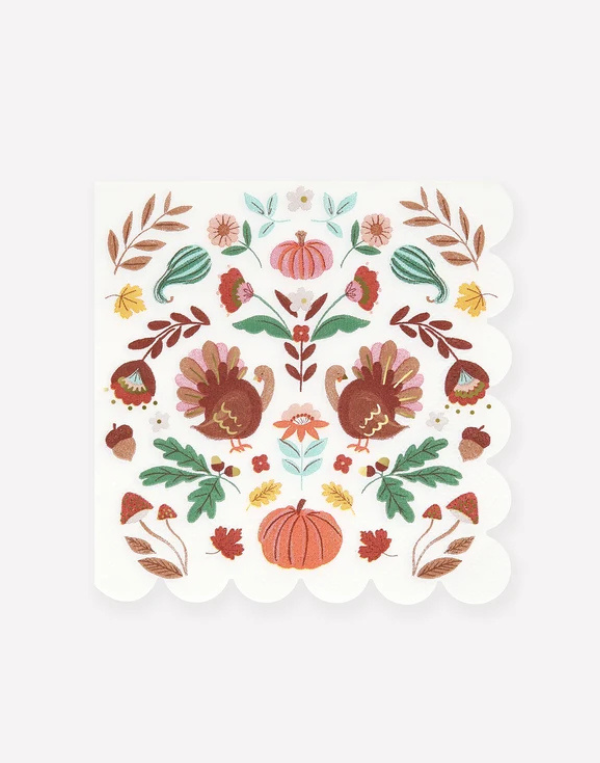 Folk Fall Cocktail Napkins