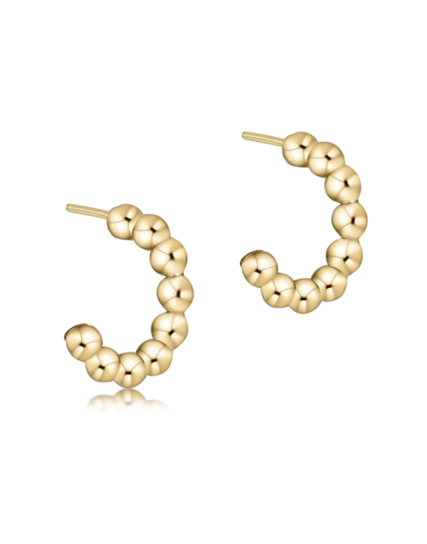 eNewton Beaded Simplicity 1" Post Hoop Earrings