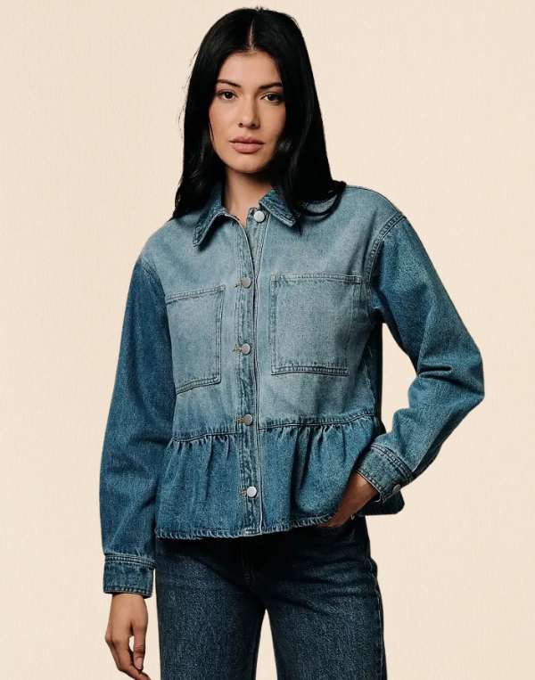 Edie Peplum Denim Jacket