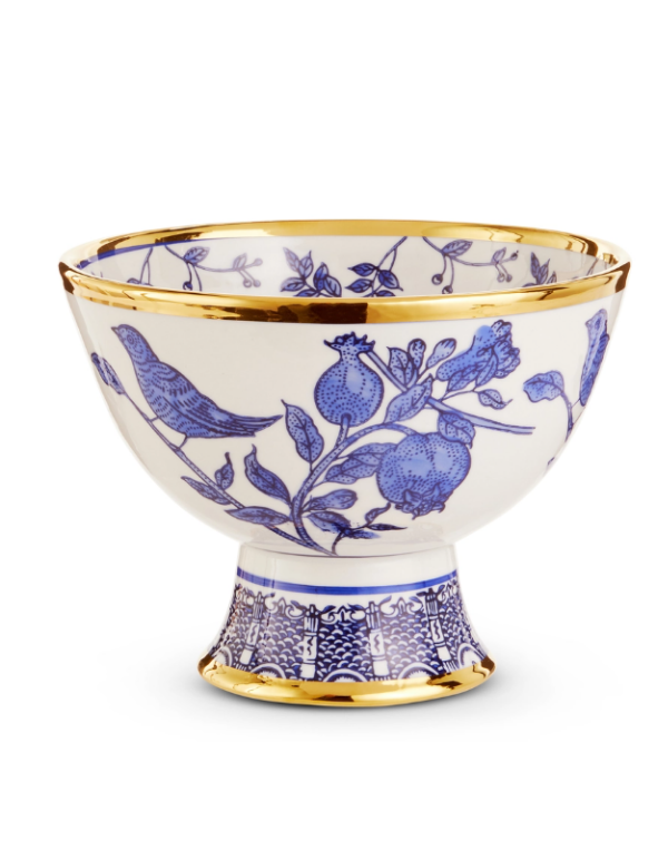 6" Blue Bird Plaid Bowl