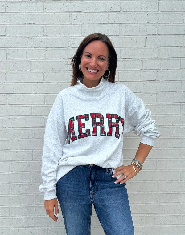 Plaid Merry Sweatshirt