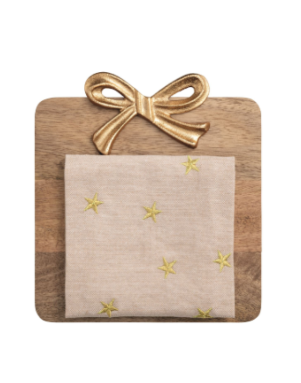 Gold Bow Square Board Set