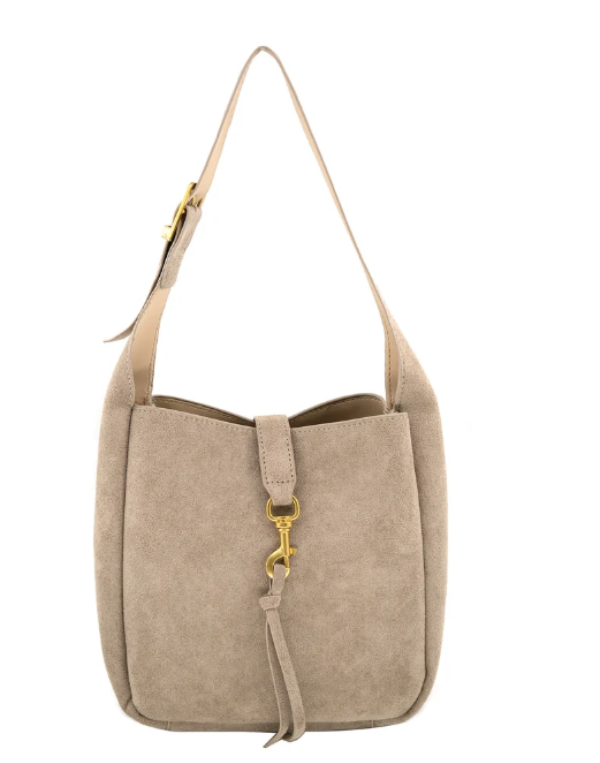 Noa Small Suede Bag-Taupe