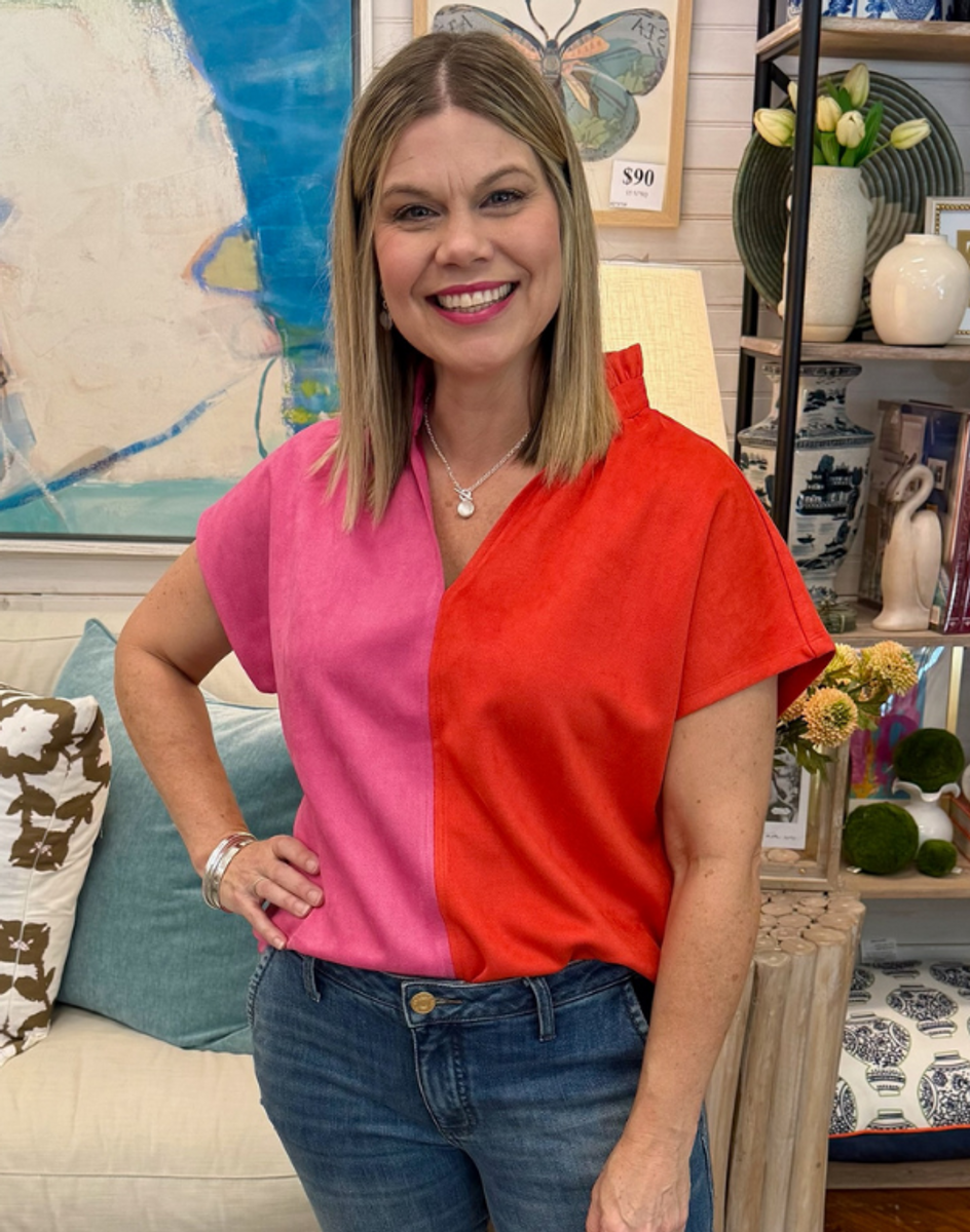 THML Colorblock Suede Top THML Colorblock Suede Top